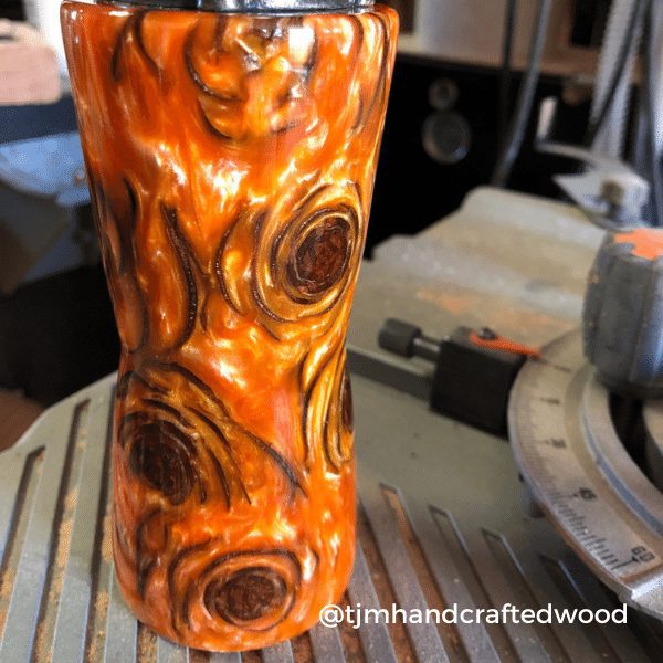 wood and resin tumbler