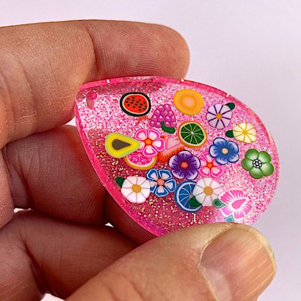 pink resin pendant