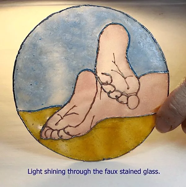 light through faux stained glass