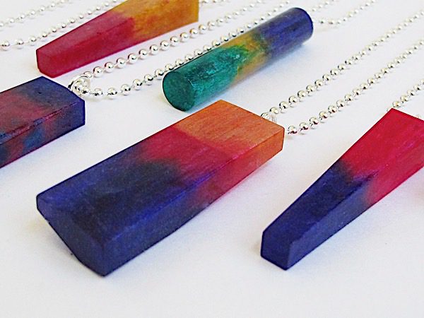 rainbow pendants detail