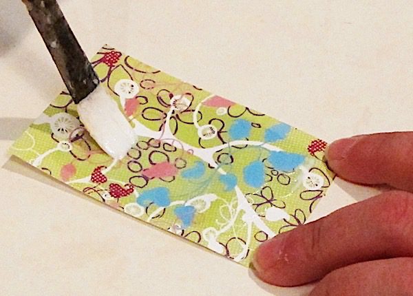 painting papers with glue