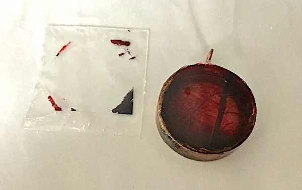 plastic removed from resin pendant
