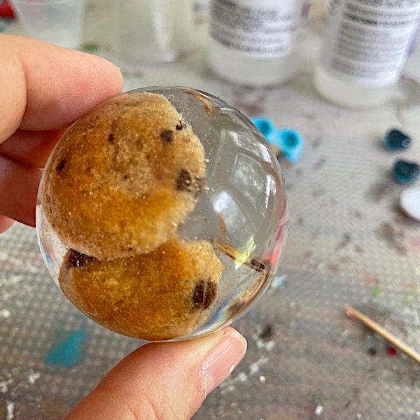 cookies in cured resin