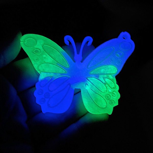 glowing resin butterfly keychain