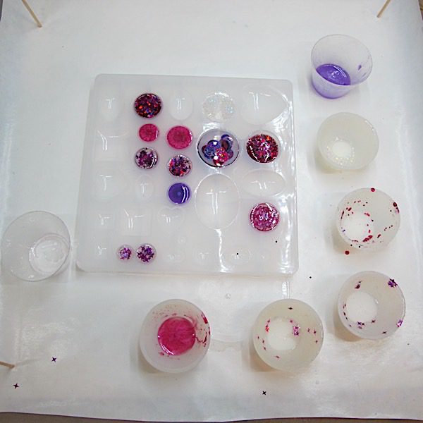 resin charms in mold