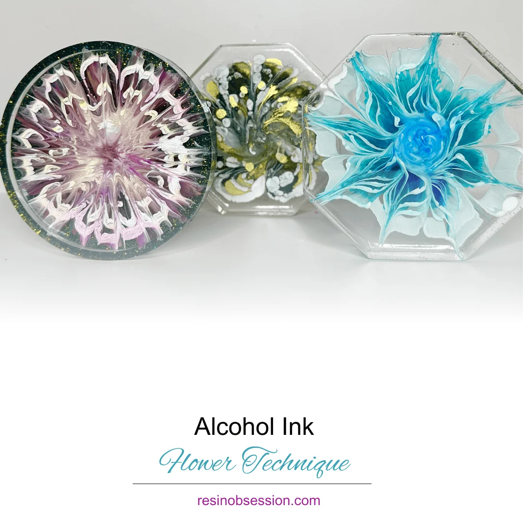 Alcohol Ink Floral Resin Technique