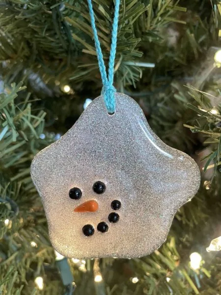 resin melted snowman ornament